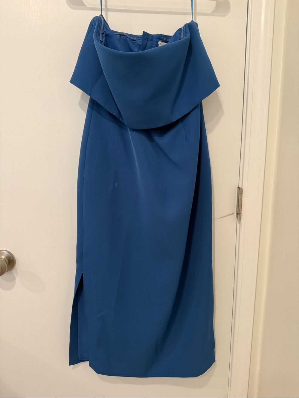 C/MEO Collective Strapless Electric Blue Midi Dress